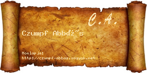 Czumpf Abbás névjegykártya